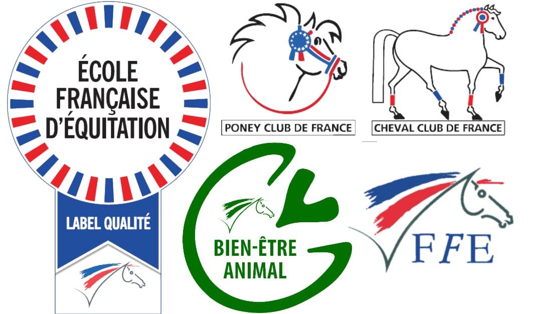 Labels École Française d'Équitation, Poney Club de France, Cheval Club de France, Bien-être animal, FFE
